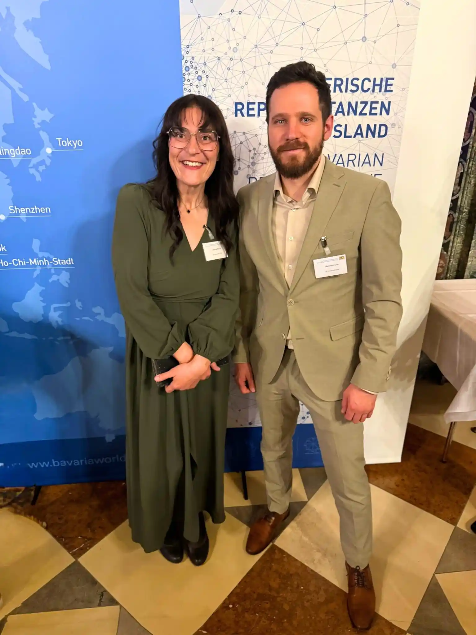 Jessica Müller und Alexander L’Vov repräsentierten QP International auf dem Abend der Außenwirtschaft 2026